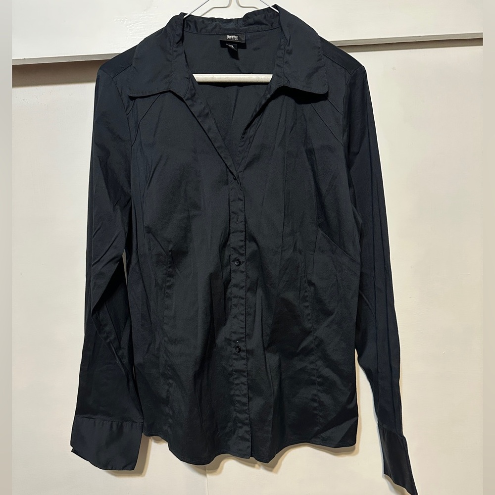 Mossimo Supply Co. Black Tailored stretch Button-Up Shirt